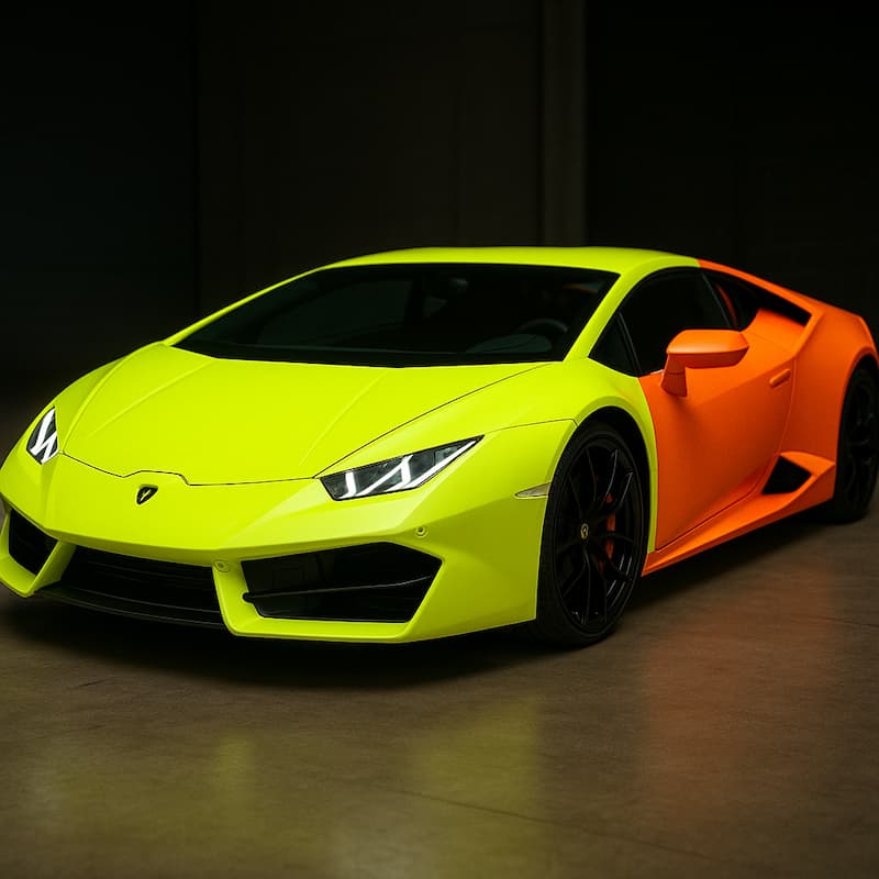Fluorescerende farger for bil