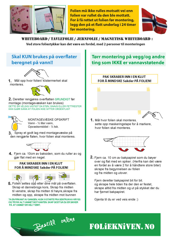 monteringsanvisning magnetisk whiteboard